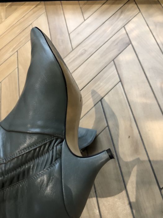Botki L37, rozmiar 38, szary, skóra, stan bdb