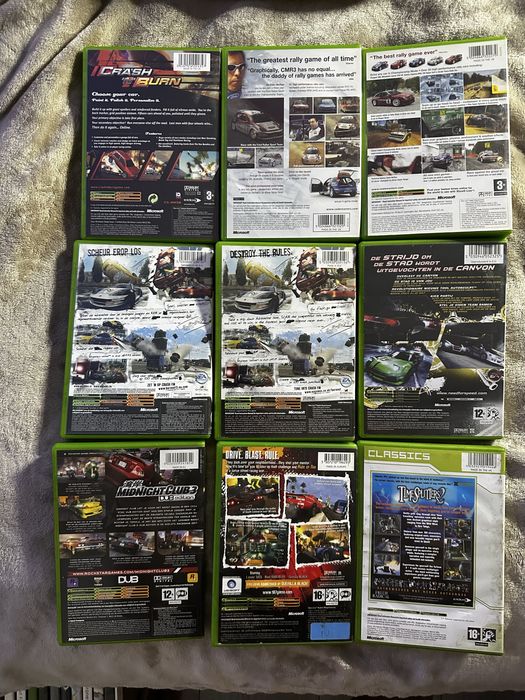 Gry na konsolę XBOX Classic 10 szt. Star Wars, Colin McRae…