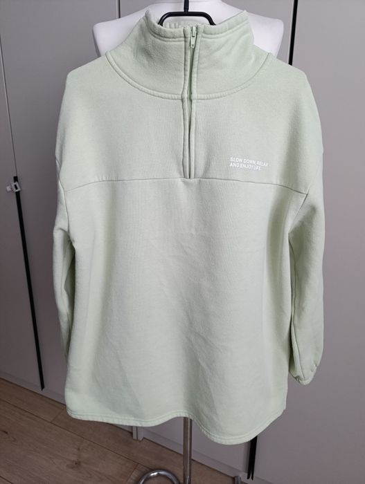 Bluza damska miętowa z kominem