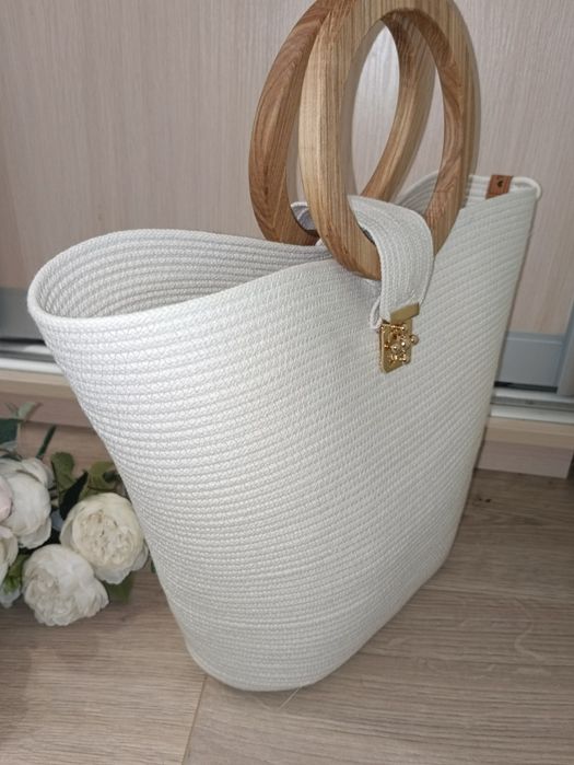 Сумка плетеная , соломенная , рустик