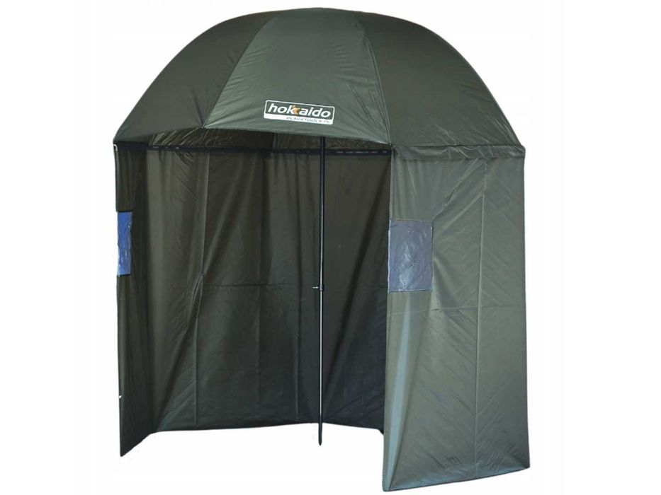 Parasol Wędkarski 220 cm Namiot na Ryby 2w1 z Boczną Osłoną 3/4