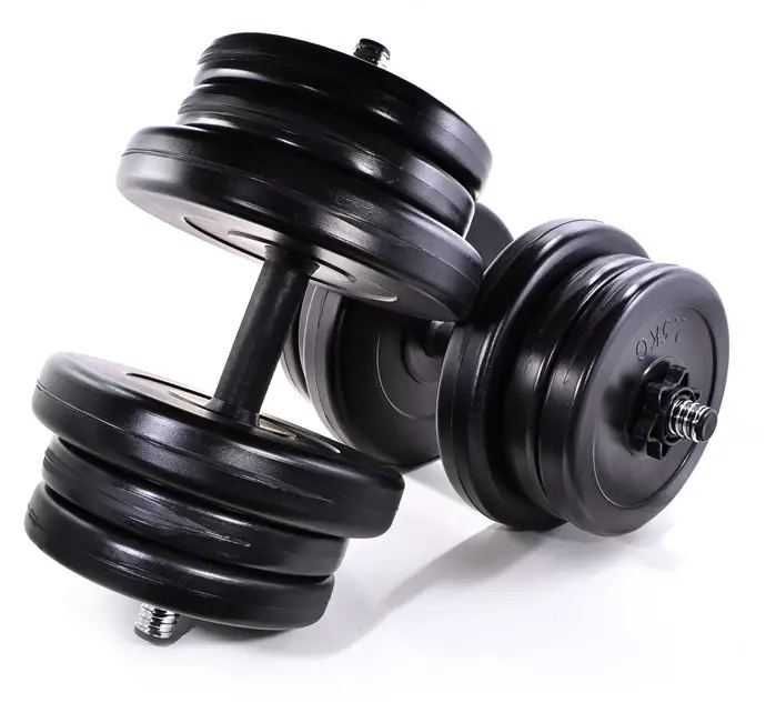 Набір штанга + гантелі 45 кг набір w гриф + гантелі набірні розбірні