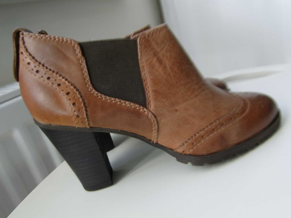 NOWE botki wiosna/jesień 39 skóra naturalna wygodny obcas