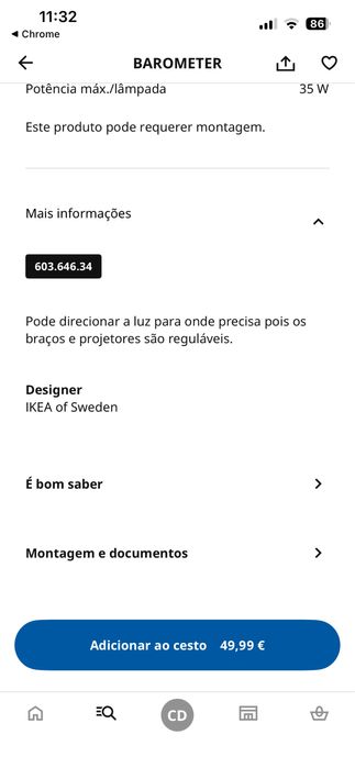 Candeeiro de sala teto ikea