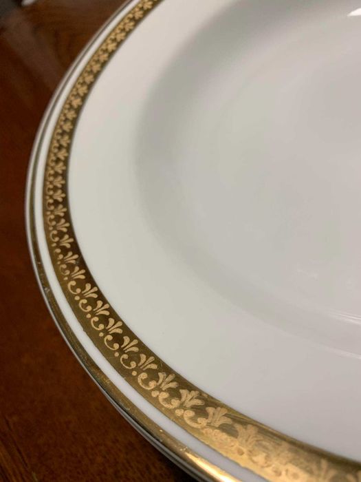 antyczne , porcelanowe talerze, głębokie  - złoto 24 k.- Włocławek