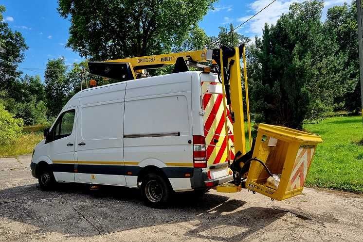Podnośnik koszowy EUROTEL 36LF zwyżka 13m 200kg z podporami idealny