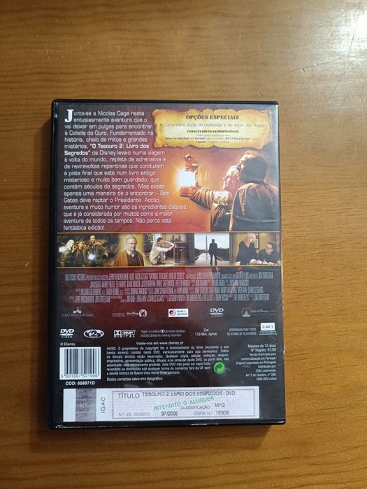 DVD do filme "O Tesouro 2 - Livro dos Tesouros" (portes grátis)