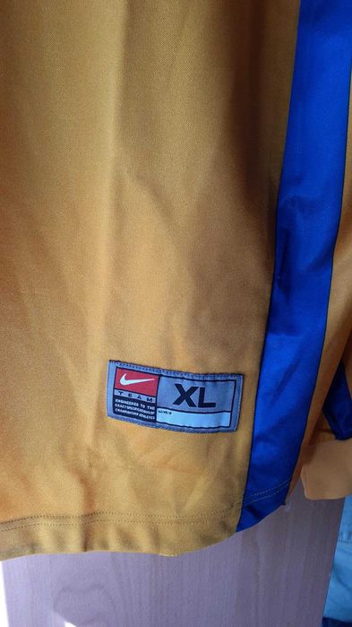 Camisola manga comprida Amarela e azul Nike template 1990's Football Tshirt Jersey XL