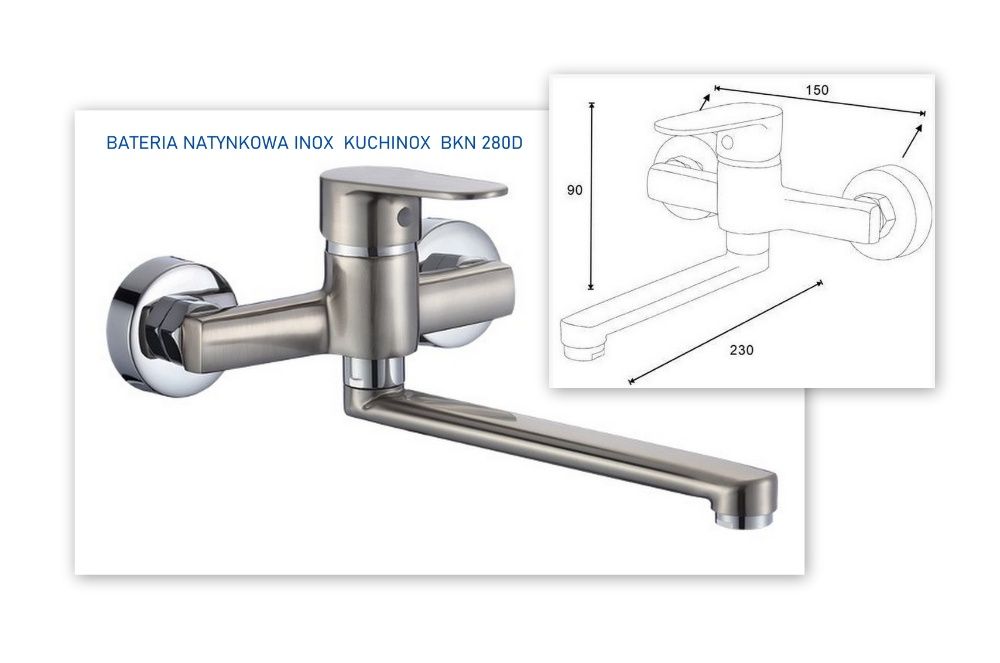 bateria natynkowa INOX Kuchinox