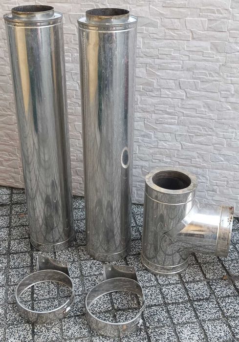 Tubo Inox duplo diam 150mm – 200mm-evacuação fumos