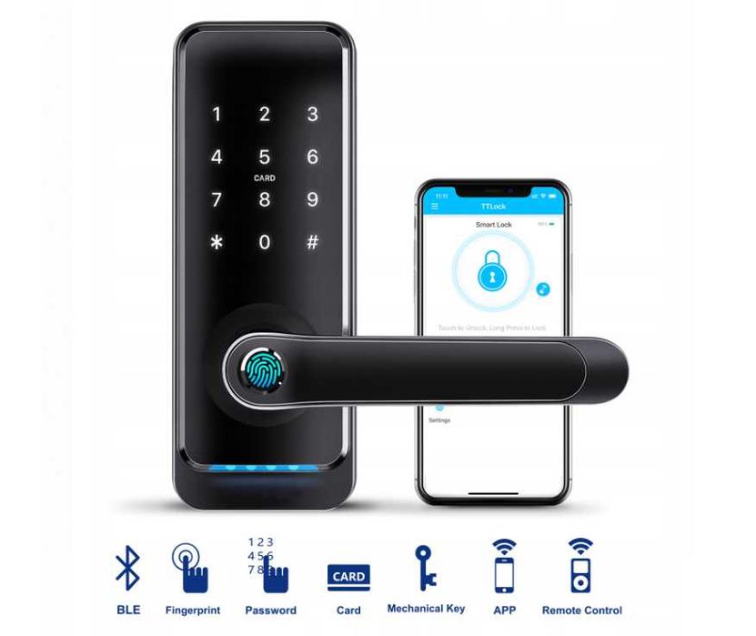 Klamka zamek na kod karta aplikacja TTLock zamek elektroniczny WiFi