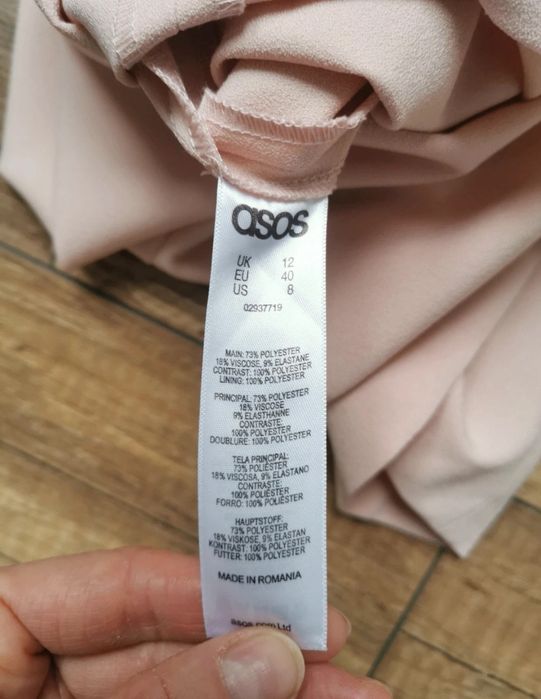 Kombinezon krótki letni Asos 40 L pudrowy róż