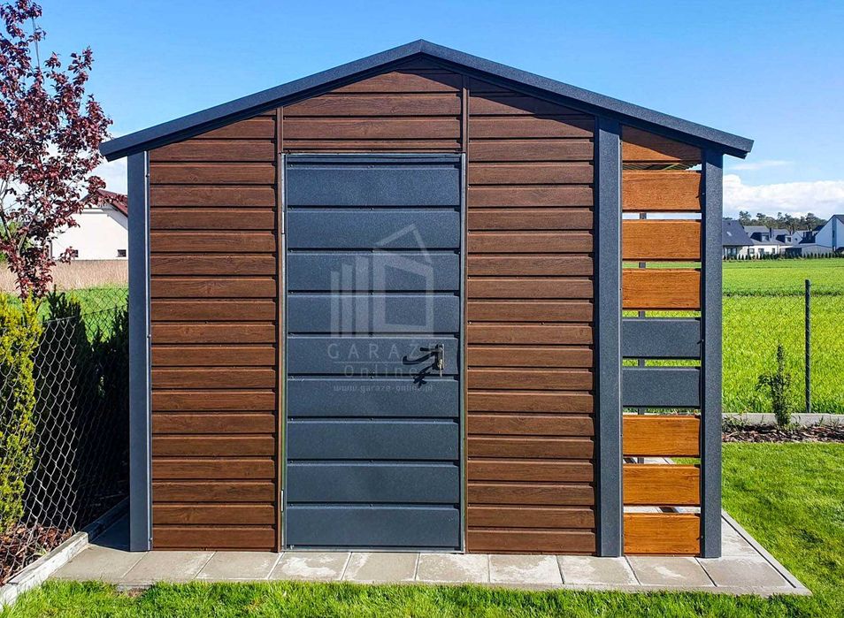 Schowek - Domek Ogrodowy 2x2,5m + wiata - Drzwi  Dach  ID629