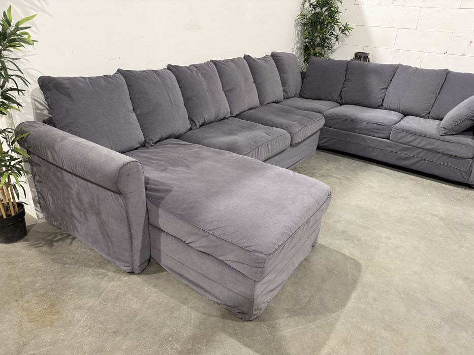 Fajny dyży narożnik U Ikea Gronlid funkcja spania pojemnik jak nowy