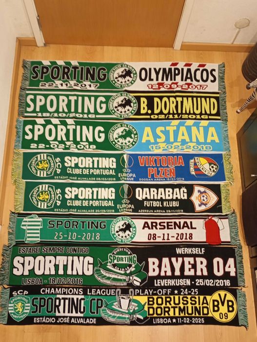 Sporting CP cachecol de jogo de futebol novo oficial, artigo coleção