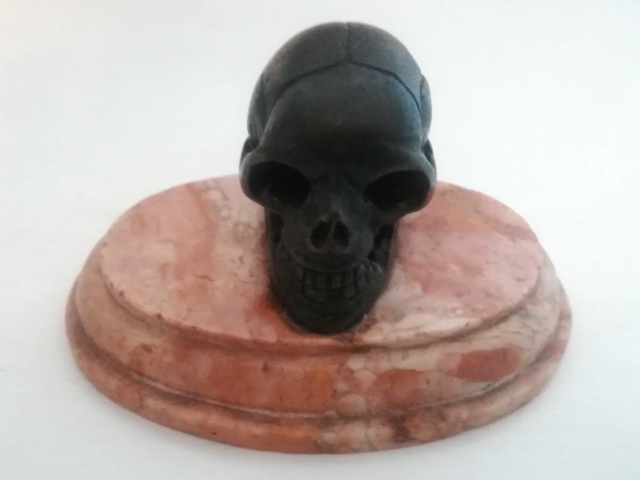 Pisa papéis bronze e mármore caveira