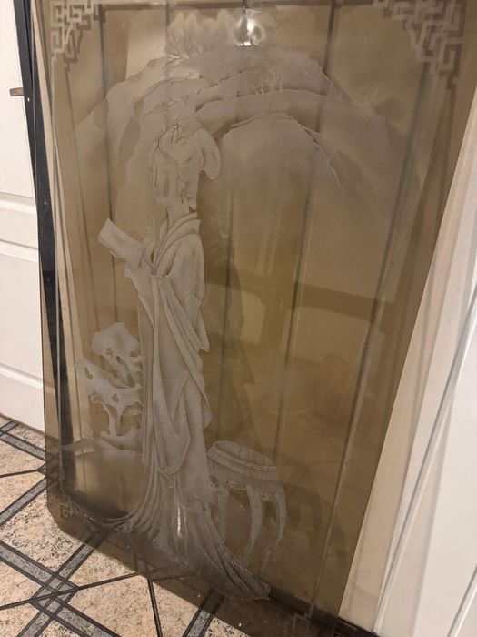 Szyba ozdobna piaskowana styl Japoński