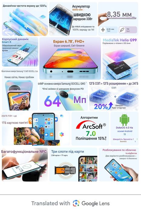 Blackview OSCAL TIGER 12,6.8"FHD 120Гц,24Гб,256Гб,NFC,синій,чохол,скло