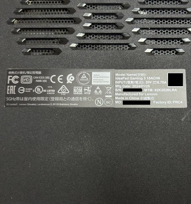 Lenovo IdeaPad Gaming 3 15ACH6 / Ryzen 5 5500H / RTX 2050 / 16GB / 165Hz