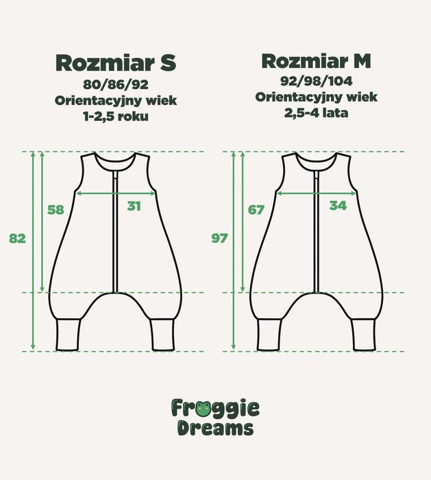 Śpiworek z nogawkami 2,5 tog Froggie Dreams 80/86/92/98/104