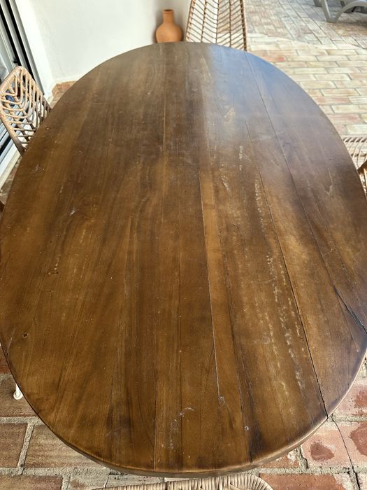 Conjunto mesa refeições exterior e 6 cadeiras