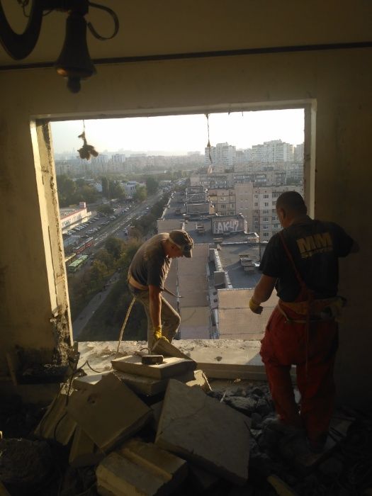 Алмазная резка бетона без пыли. Сверление отверстий. Демонтаж ...