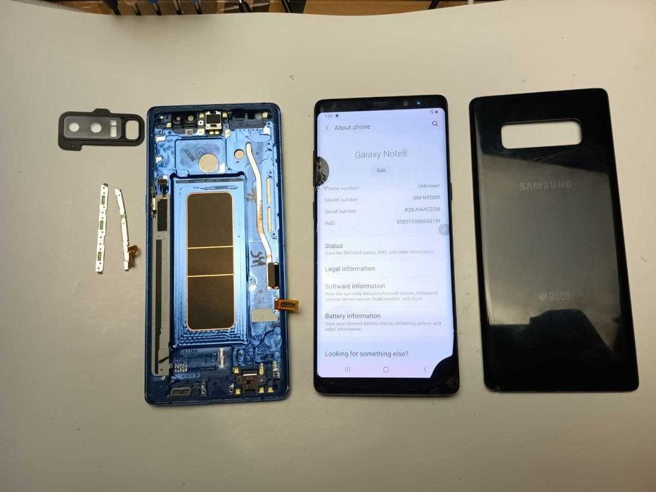 Samsung Galaxy Note 8 разборка запчасти дисплей рамка, стекло камеры Самсунг Ноте 8