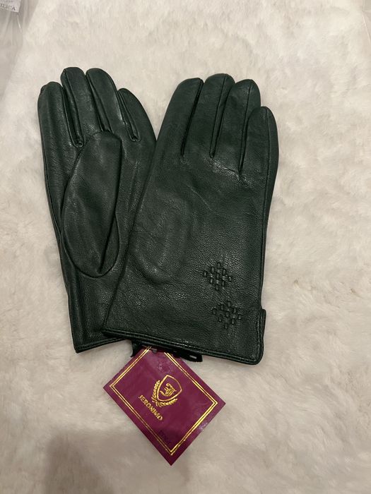 Rękawiczki skórzane 7.5 nowe , Zielony