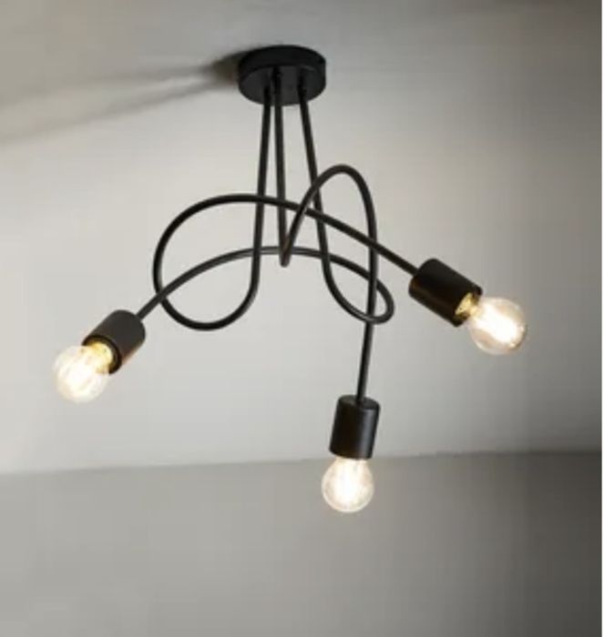 Lampa czarna loft 3 zarowki