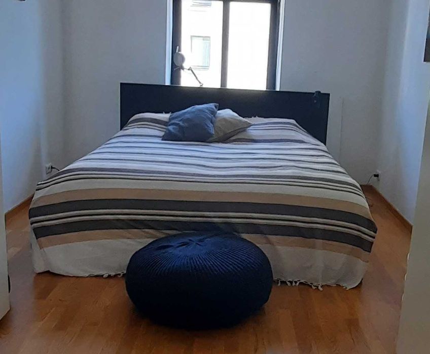 MALM Estr. cama alta c/2 cx arrumação, preto-castanho, 180x200 cm