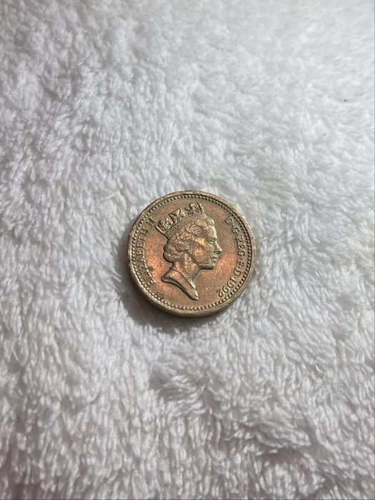 moeda one pound 1992 rara impressao