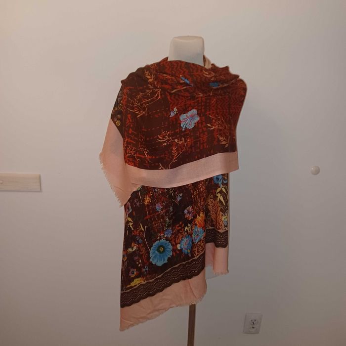 SHINGORA szal 70%wełna+30%kaszmir szeroki IDEAŁ na prezent