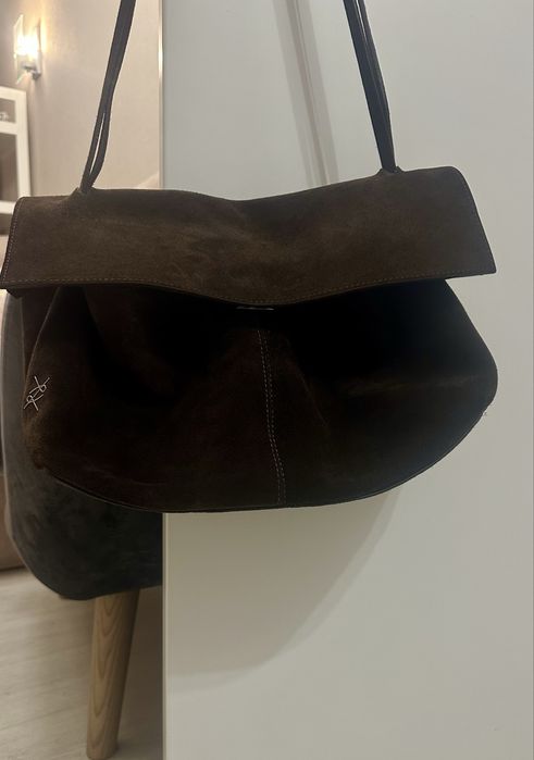 Замшева сумка-багет великий розмір від Kachorovska