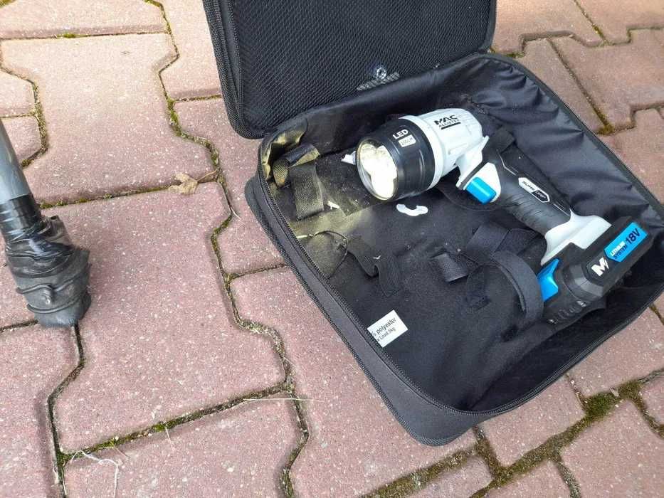 Latarka LED MacAllister 18V z regulowaną głowicą + aku