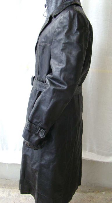 Чоловіче довге шкіряне пальто вживане розмір 48 L  осінь зима весна
