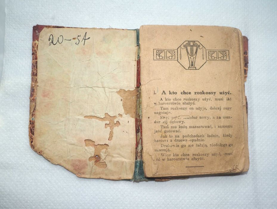 Stary śpiewnik wojskowy ok 1920 rok