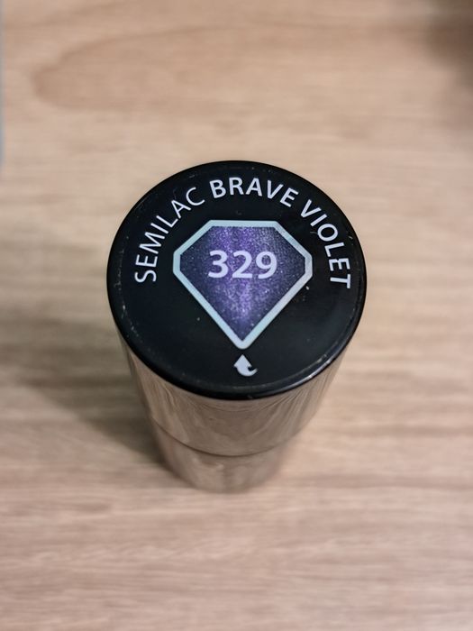 Nowy brokatowy lakier hybrydowy semilac brave violet 329 manicure
