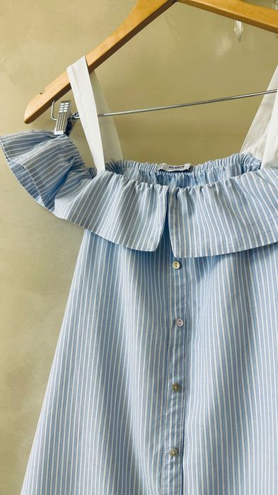 Pull&Bear сарафан літня сукня легка блакитна з бавовни летнее платье S