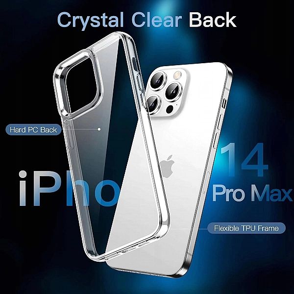 Etui iPhone 14 Pro 6,1" x2 Szkło Hartowane JETech przezroczyste nieżół