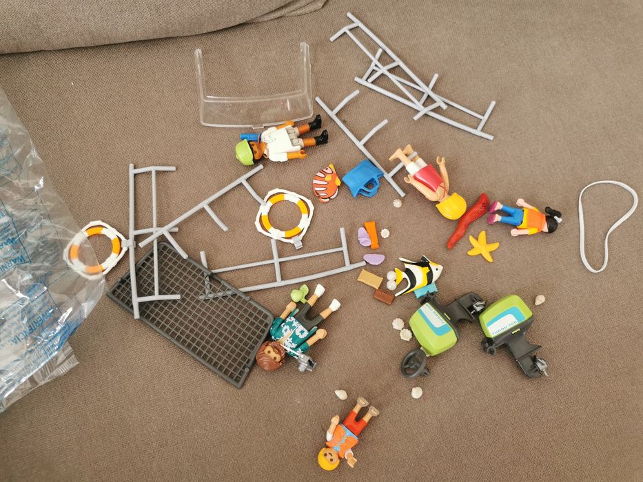 Łódź ze szklanym dnem +silnik playmobil 9233 łódka kompletne