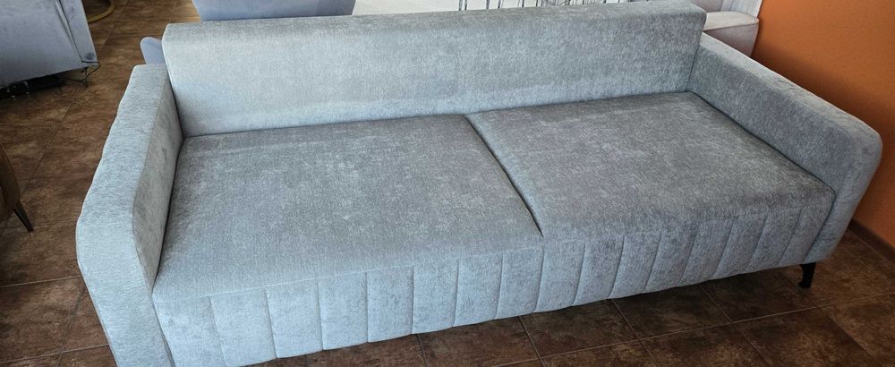 Sofa 222 cm z funkcją spania DL szara GRANDE Libro