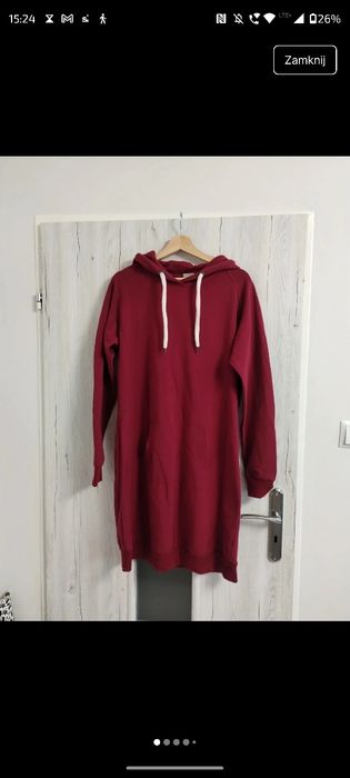 Bluza sukienka fuksja róż oversize malinowy kolor