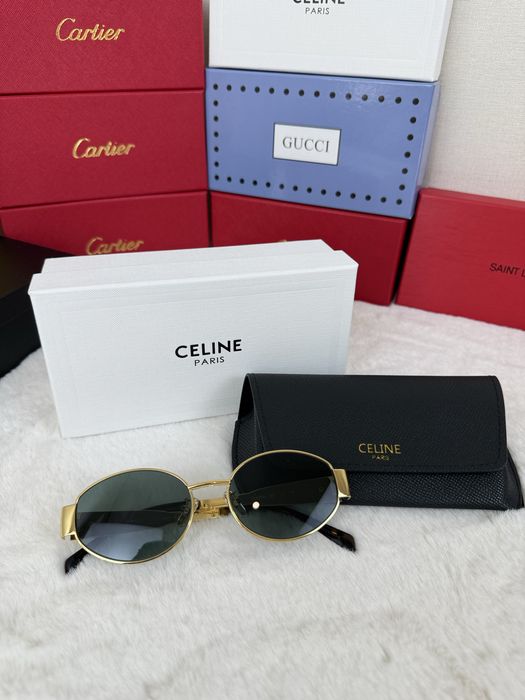 Сонцезахисні окуляри Celine Paris у золотій оправі | Преміум якість