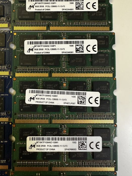 Оперативна пам'ять для ноутбука DDR3 8gb PC3-12800s 1600mhz sodimm