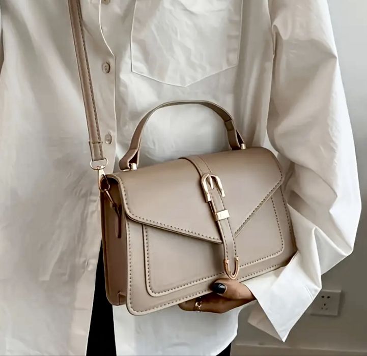 Nowa beżowa elegancka torebka damska na ramię lub do ręki