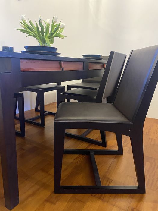 Stół rozkładany + 6 krzeseł - VOX Kokeshi (160x90)