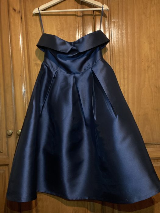 Vestido de festa azul marinho