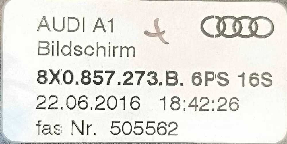 Display / Ecrã de Informações 8X0857273B - AUDI A1