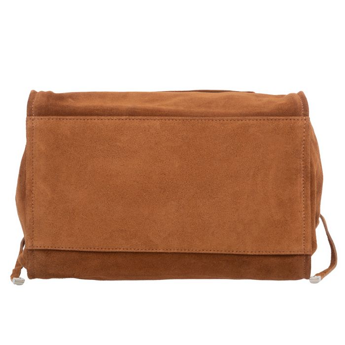 VERA PELLE torebka damska zamszowa shopper na ramię V683 c.brązowa