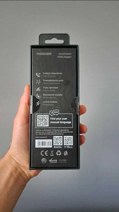 Nowy czarny Zegarek elektryczny, maxcom Smartwatch FW26 Oxygen